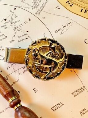 Retro Vintage Gold Tone Zodiac Sign Aries Ram Tie Clip Collectible